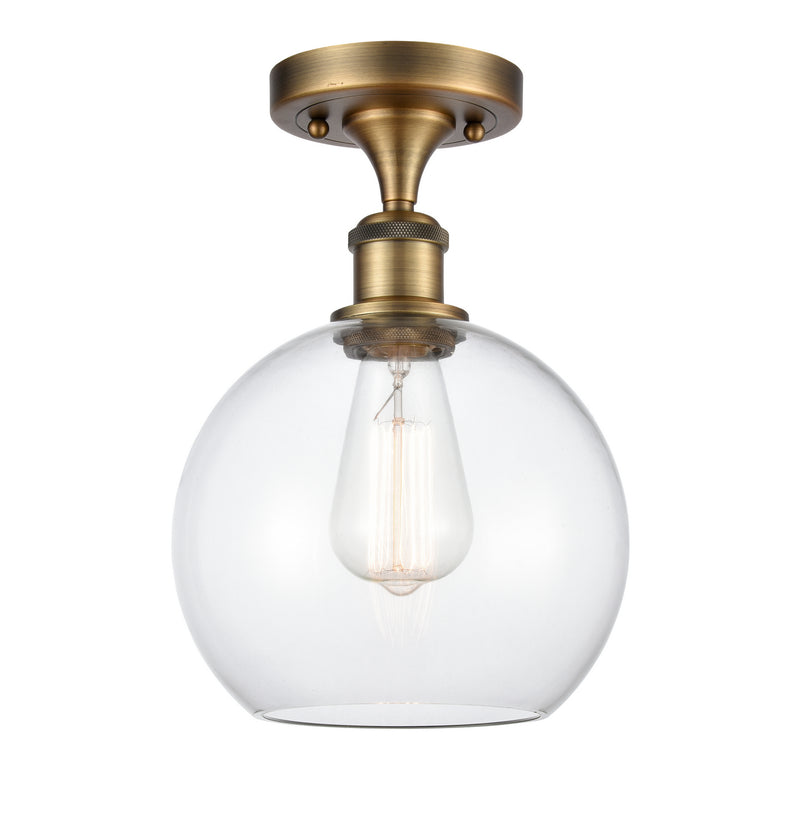 Innovations 516-1C-BB-G122-8-LED LED Semi-Flush Mount, Brushed Brass