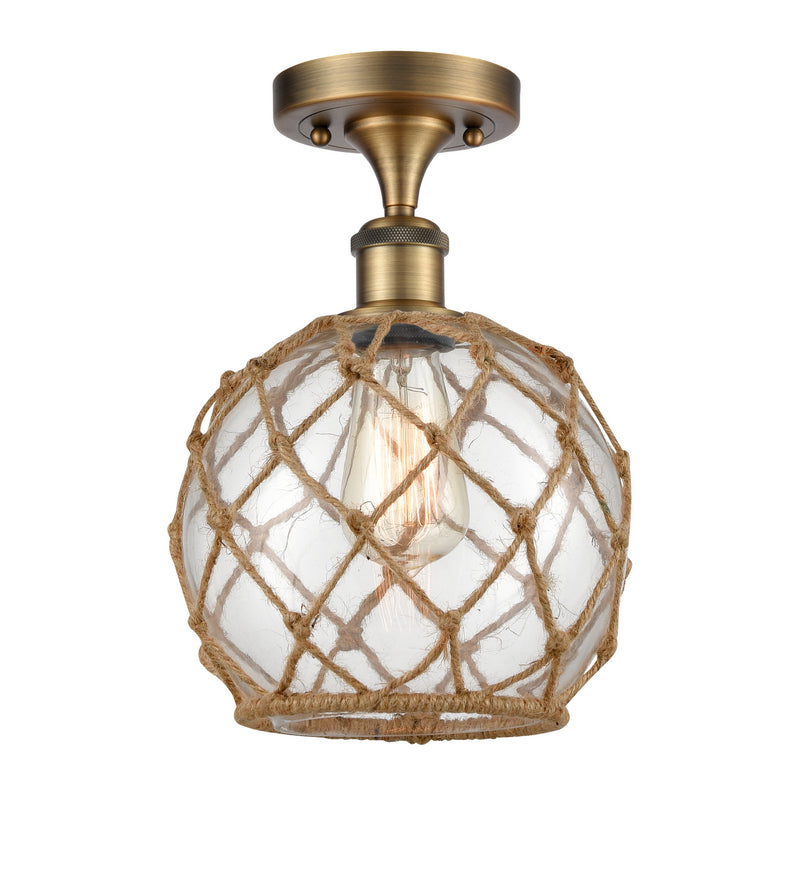 Innovations 516-1C-BB-G122-8RB-LED LED Semi-Flush Mount, Brushed Brass
