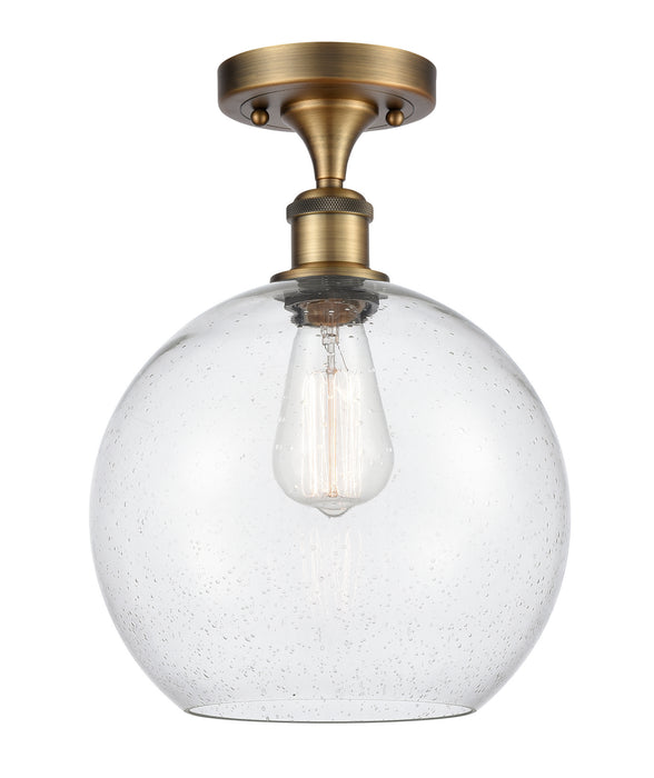 Innovations 516-1C-BB-G124-10-LED LED Semi-Flush Mount, Brushed Brass
