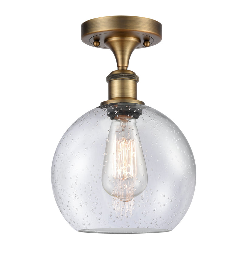 Innovations 516-1C-BB-G124-8 One Light Semi-Flush Mount, Brushed Brass