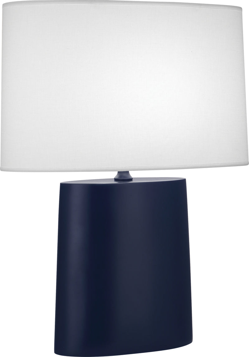 Robert Abbey MMB03 One Light Table Lamp, Matte Midnight Blue Glazed Ceramic