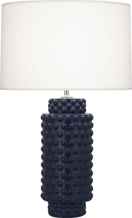 Robert Abbey MMB08 One Light Table Lamp, Matte Midnight Blue Glazed Textured Ceramic