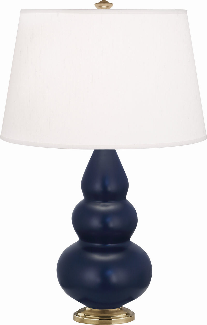 Robert Abbey MMB30 One Light Accent Lamp, Matte Midnight Blue Glazed Ceramic w/Antique Brassed