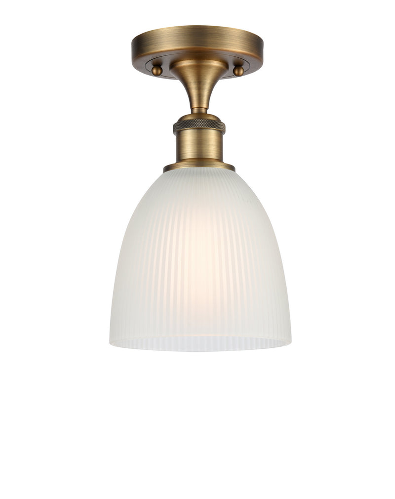 Innovations 516-1C-BB-G381 One Light Semi-Flush Mount, Brushed Brass