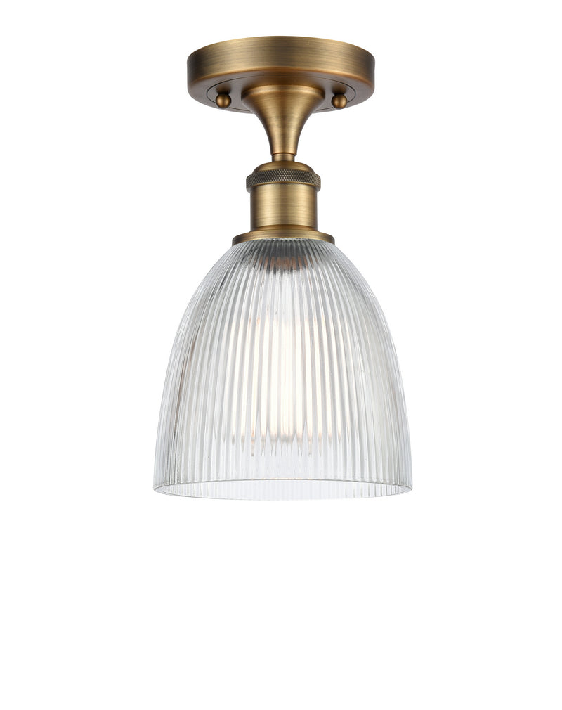 Innovations 516-1C-BB-G382 One Light Semi-Flush Mount, Brushed Brass