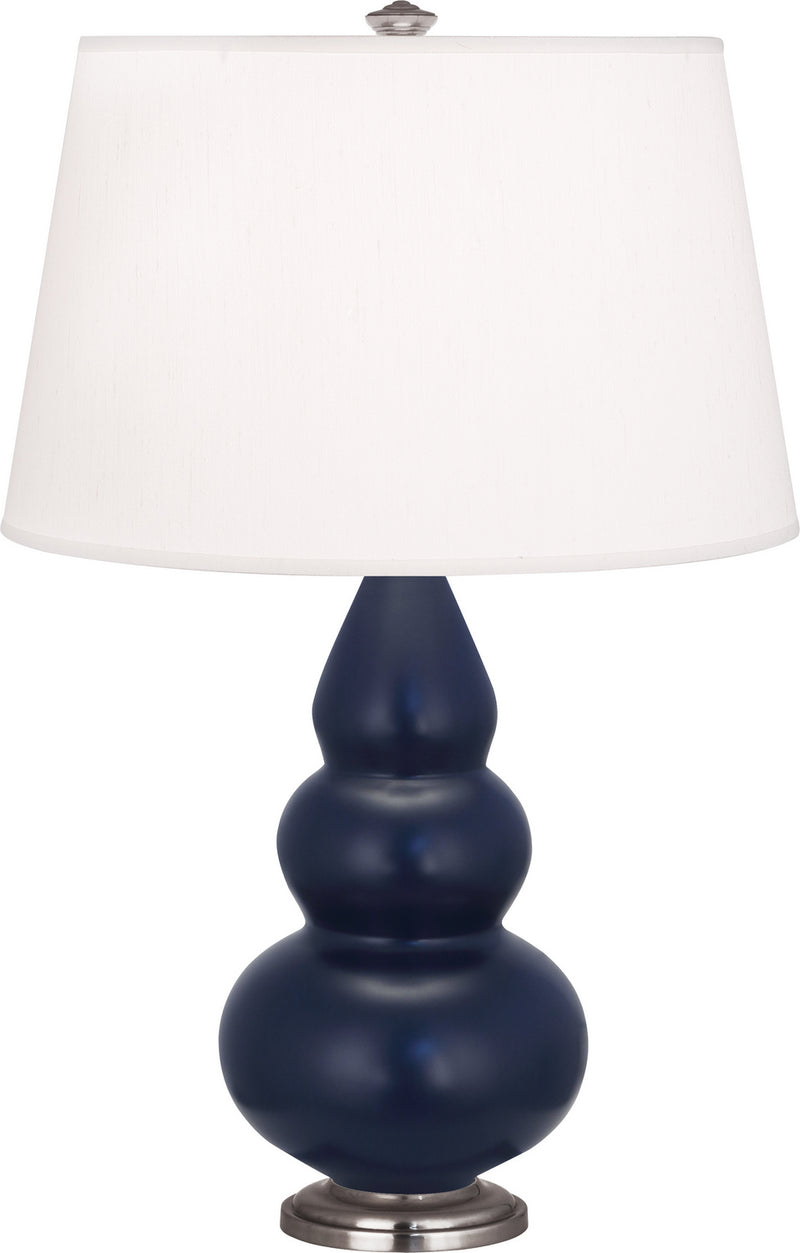 Robert Abbey MMB32 One Light Accent Lamp, Matte Midnight Blue Glazed Ceramic w/Antique Silvered