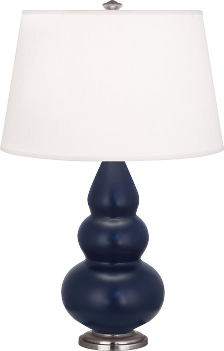 Robert Abbey MMB32 One Light Accent Lamp, Matte Midnight Blue Glazed Ceramic w/Antique Silvered