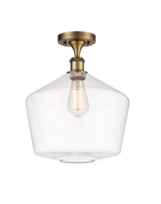 Innovations 516-1C-BB-G652-12-LED LED Semi-Flush Mount, Brushed Brass