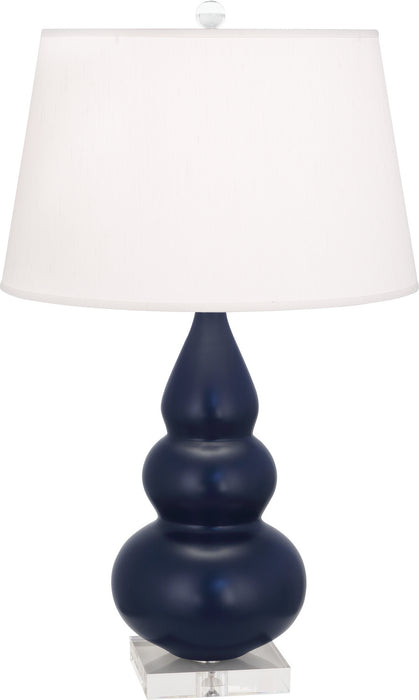 Robert Abbey MMB33 One Light Accent Lamp, Matte Midnight Blue Glazed Ceramic w/Lucite