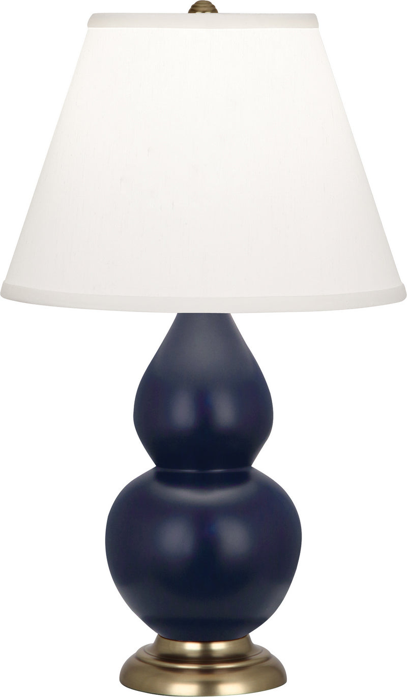 Robert Abbey MMB50 One Light Accent Lamp, Matte Midnight Blue Glazed Ceramic w/Antique Brassed