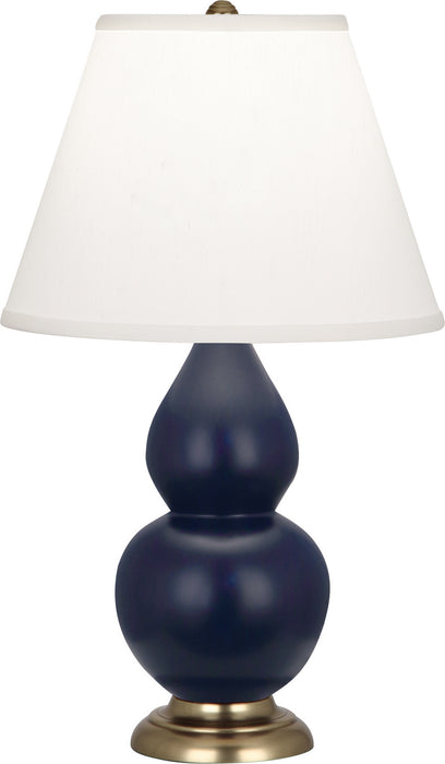 Robert Abbey MMB50 One Light Accent Lamp, Matte Midnight Blue Glazed Ceramic w/Antique Brassed