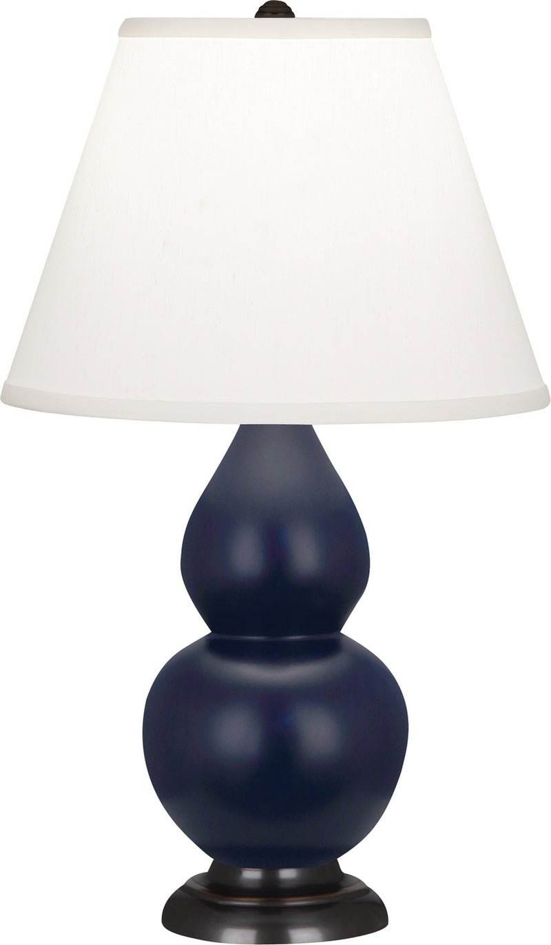 Robert Abbey MMB51 One Light Accent Lamp, Matte Midnight Blue Glazed Ceramic w/Bronzeed