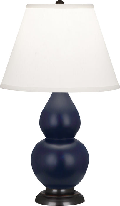 Robert Abbey MMB51 One Light Accent Lamp, Matte Midnight Blue Glazed Ceramic w/Bronzeed