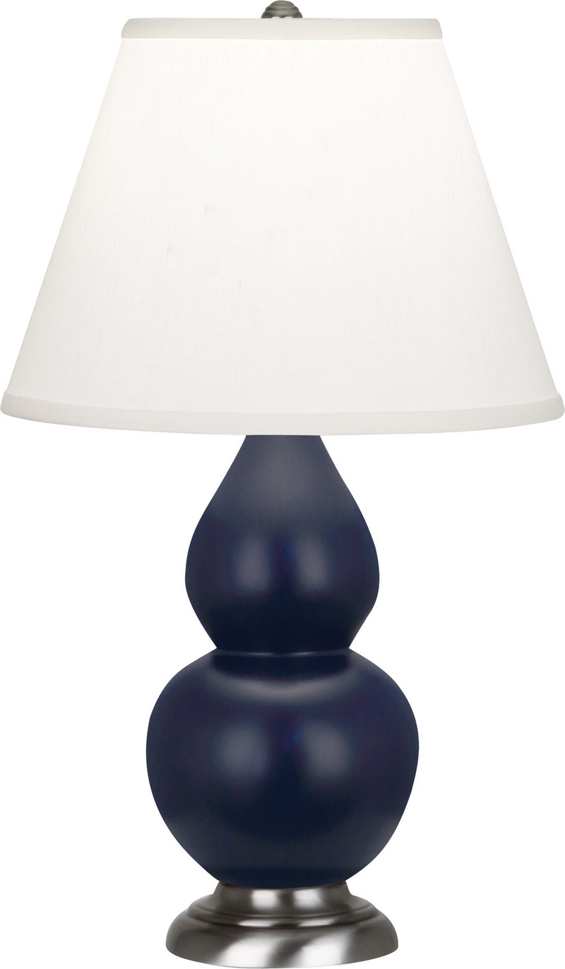 Robert Abbey MMB52 One Light Accent Lamp, Matte Midnight Blue Glazed Ceramic w/Antique Silvered
