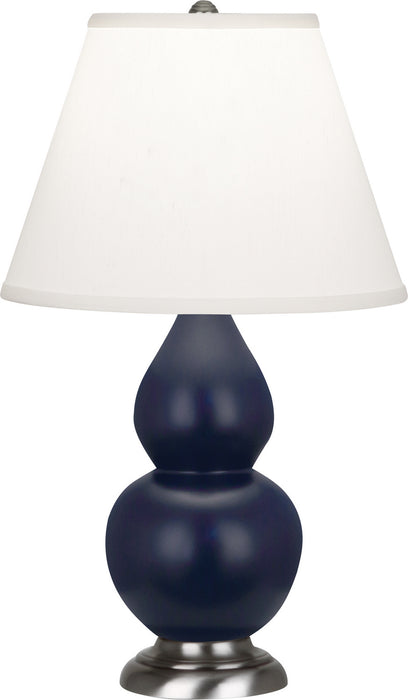 Robert Abbey MMB52 One Light Accent Lamp, Matte Midnight Blue Glazed Ceramic w/Antique Silvered