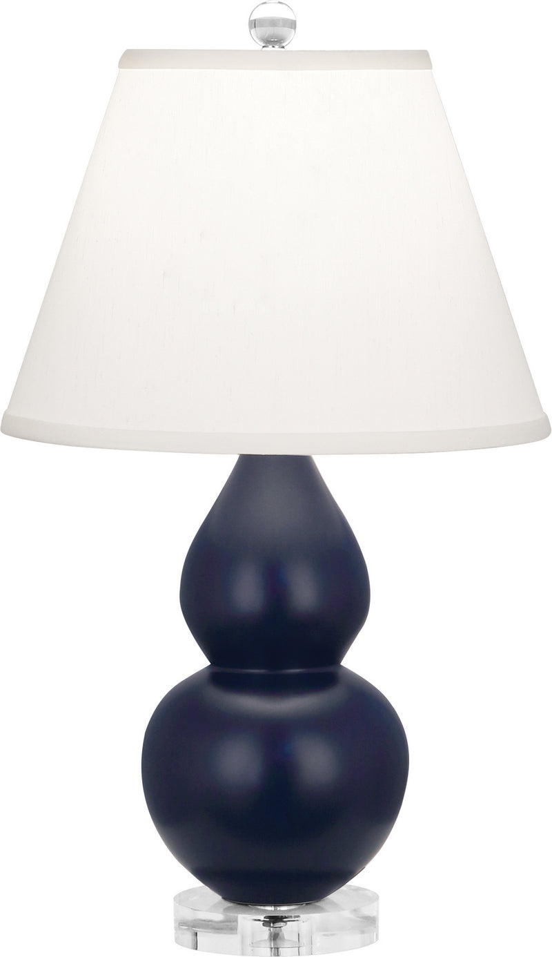 Robert Abbey MMB53 One Light Accent Lamp, Matte Midnight Blue Glazed Ceramic w/Lucite