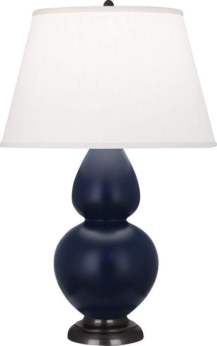 Robert Abbey MMB57 One Light Table Lamp, Matte Midnight Blue Glazed Ceramic w/Deep Patina Bronzeed