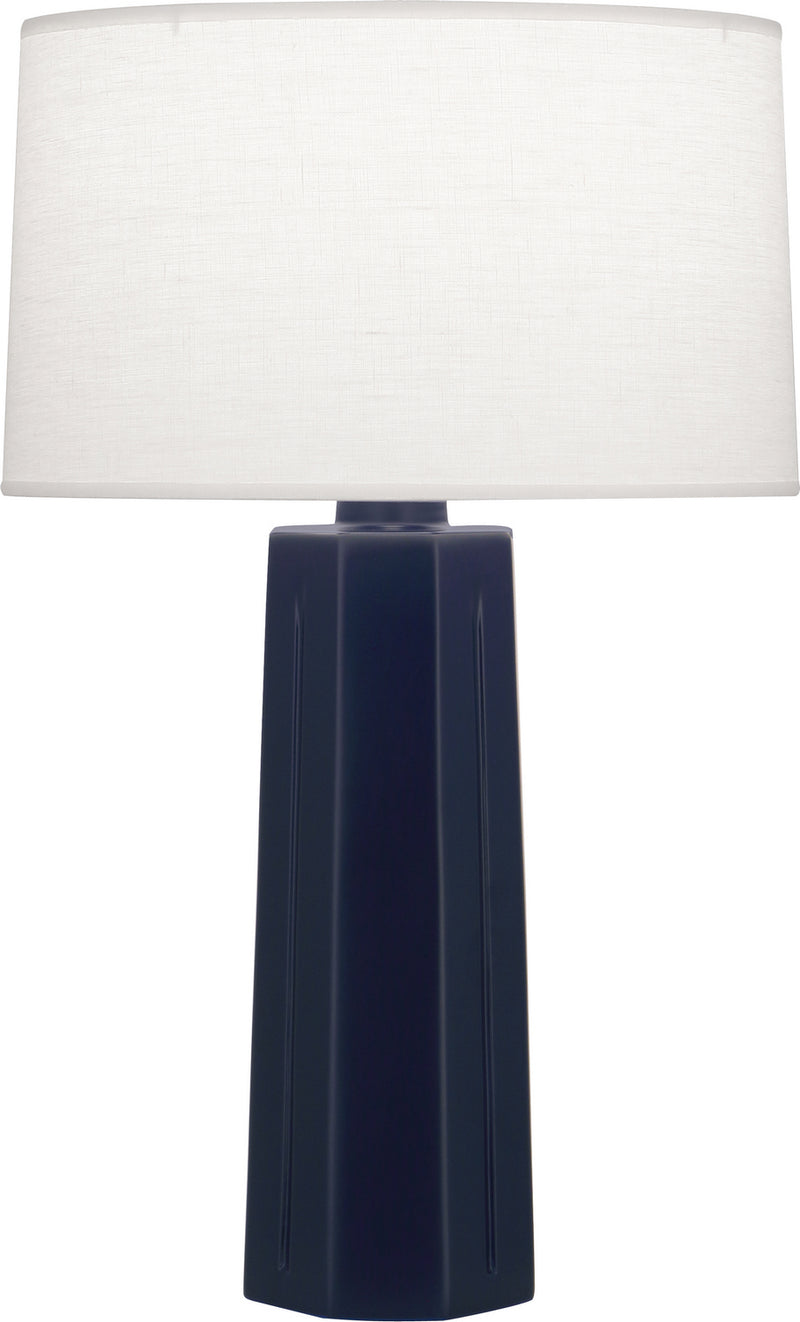 Robert Abbey MMB60 One Light Table Lamp, Matte Midnight Blue Glazed Ceramic
