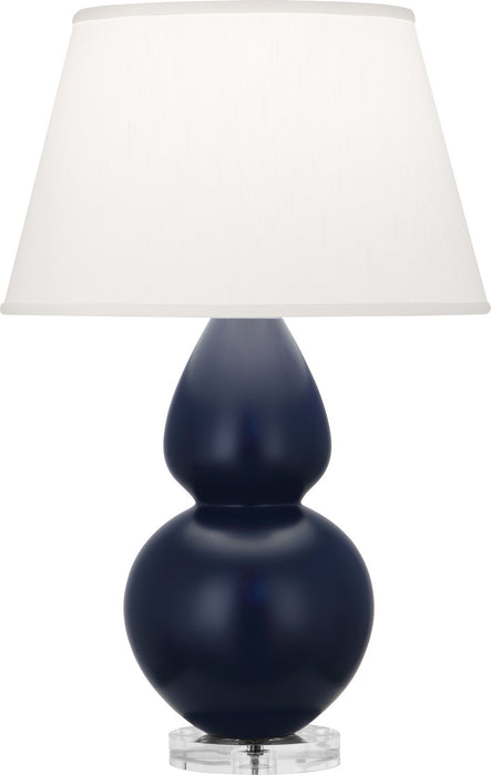 Robert Abbey MMB62 One Light Table Lamp, Matte Midnight Blue Glazed Ceramic w/Lucite
