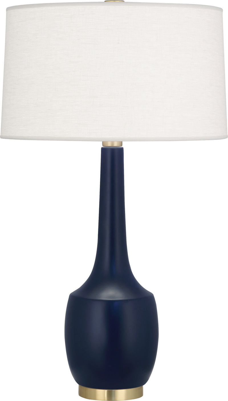 Robert Abbey MMB70 One Light Table Lamp, Matte Midnight Blue Glazed Ceramic
