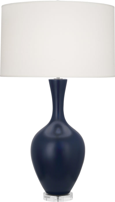 Robert Abbey MMB80 One Light Table Lamp, Matte Midnight Blue Glazed Ceramic