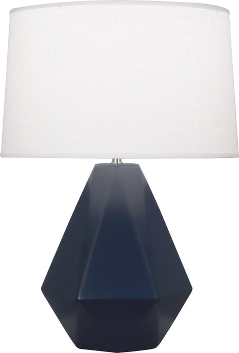Robert Abbey MMB97 One Light Table Lamp, Matte Midnight Blue Glazed Ceramic