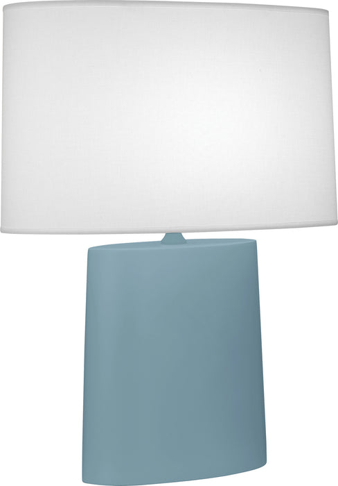 Robert Abbey MOB03 One Light Table Lamp, Matte Steel Blue Glazed Ceramic
