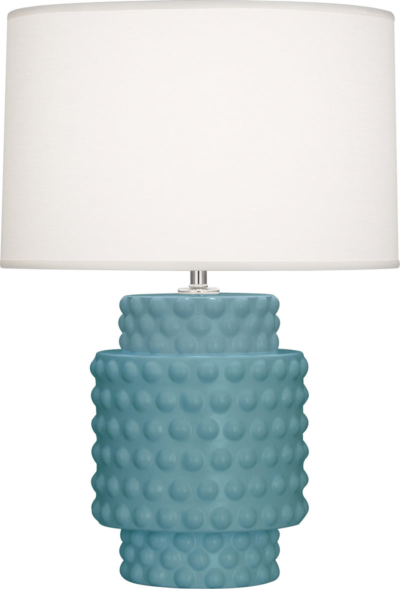 Robert Abbey MOB09 One Light Accent Lamp, Matte Steel Blue Glazed Textured Ceramic
