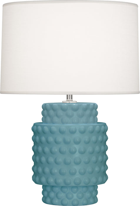Robert Abbey MOB09 One Light Accent Lamp, Matte Steel Blue Glazed Textured Ceramic