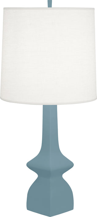 Robert Abbey MOB10 One Light Table Lamp, MATTE STEEL BLUE GLAZED CERAMIC