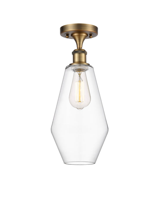 Innovations 516-1C-BB-G652-7 One Light Semi-Flush Mount, Brushed Brass