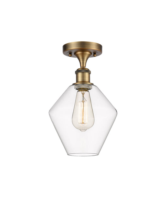 Innovations 516-1C-BB-G652-8 One Light Semi-Flush Mount, Brushed Brass