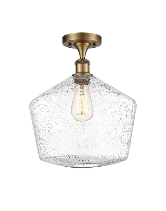 Innovations 516-1C-BB-G654-12 One Light Semi-Flush Mount, Brushed Brass