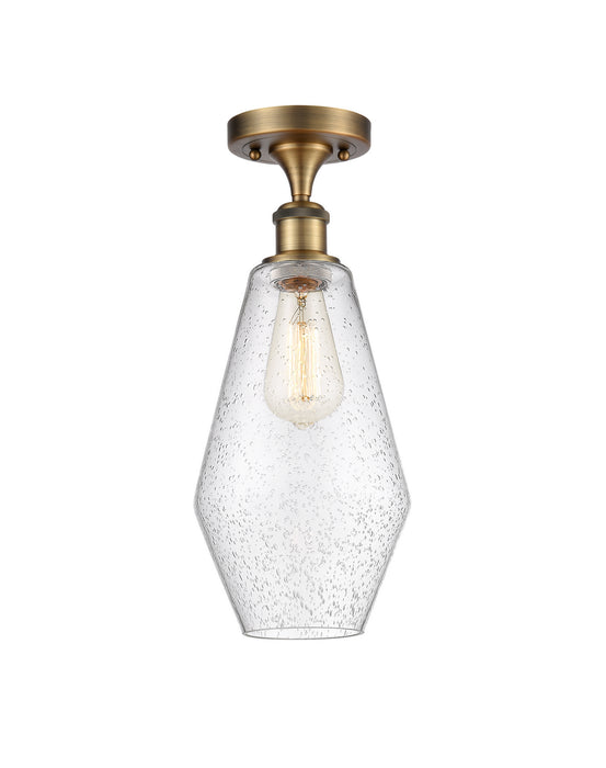 Innovations 516-1C-BB-G654-7 One Light Semi-Flush Mount, Brushed Brass