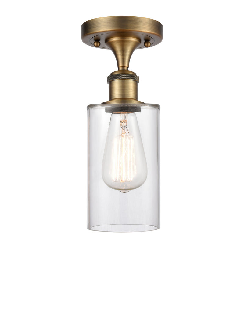 Innovations 516-1C-BB-G802 One Light Semi-Flush Mount, Brushed Brass