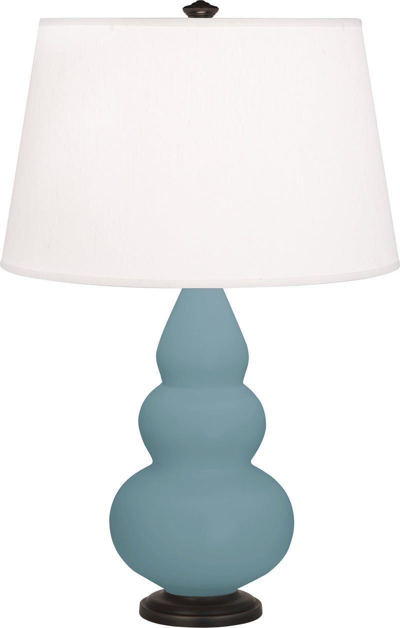 Robert Abbey MOB31 One Light Accent Lamp, Matte Steel Blue Glazed Ceramic w/Deep Patina Bronzeed