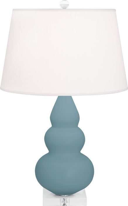 Robert Abbey MOB33 One Light Accent Lamp, Matte Steel Blue Glazed Ceramic w/Lucite