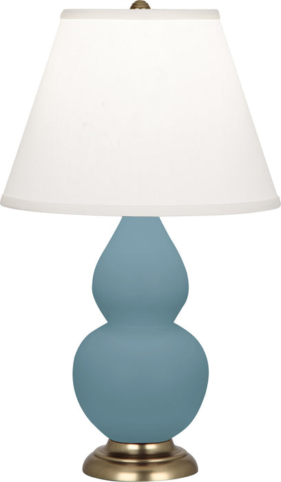 Robert Abbey MOB50 One Light Accent Lamp, Matte Steel Blue Glazed Ceramic w/Antique Brassed