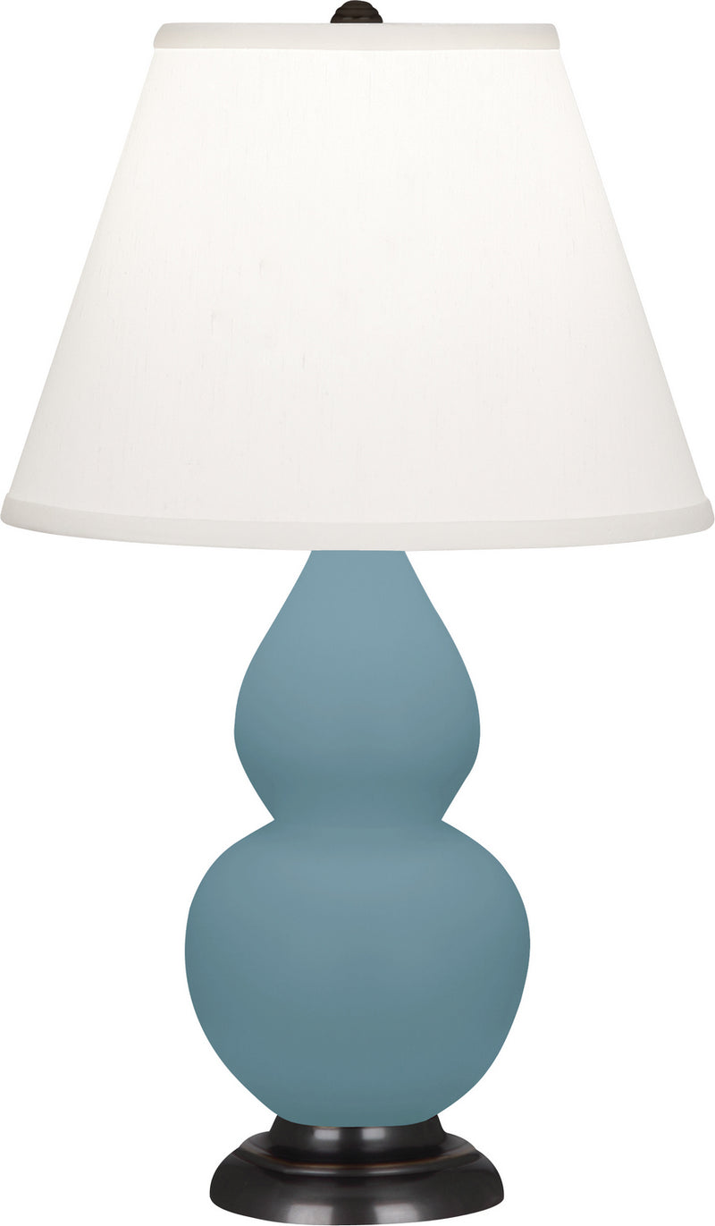 Robert Abbey MOB51 One Light Accent Lamp, Matte Steel Blue Glazed Ceramic w/Bronzeed
