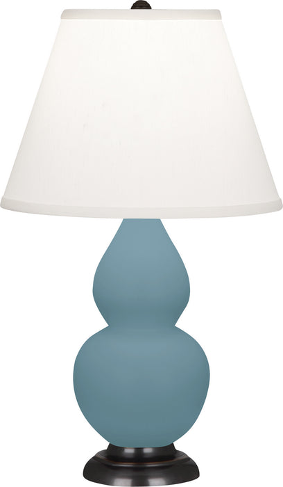 Robert Abbey MOB51 One Light Accent Lamp, Matte Steel Blue Glazed Ceramic w/Bronzeed