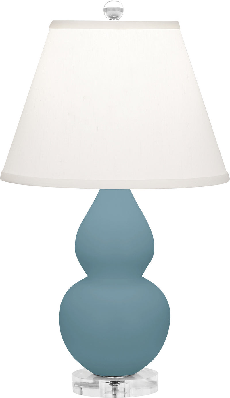 Robert Abbey MOB53 One Light Accent Lamp, Matte Steel Blue Glazed Ceramic w/Lucite