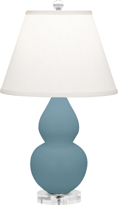 Robert Abbey MOB53 One Light Accent Lamp, Matte Steel Blue Glazed Ceramic w/Lucite