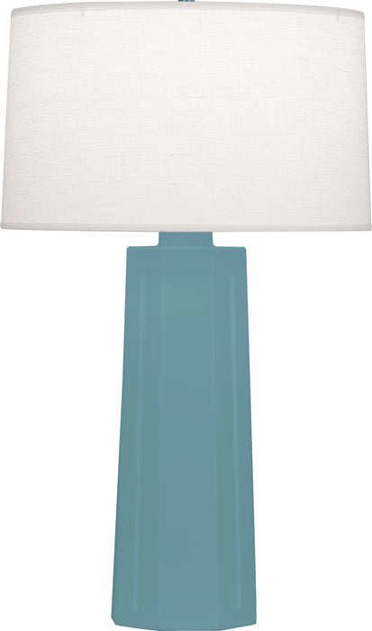 Robert Abbey MOB60 One Light Table Lamp, Matte Steel Blue Glazed Ceramic