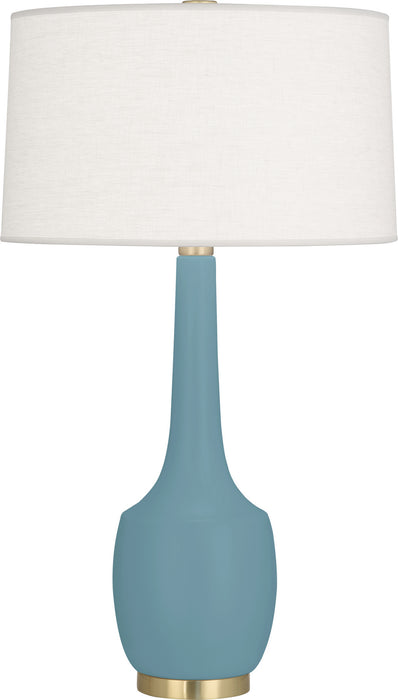 Robert Abbey MOB70 One Light Table Lamp, Matte Steel Blue Glazed Ceramic