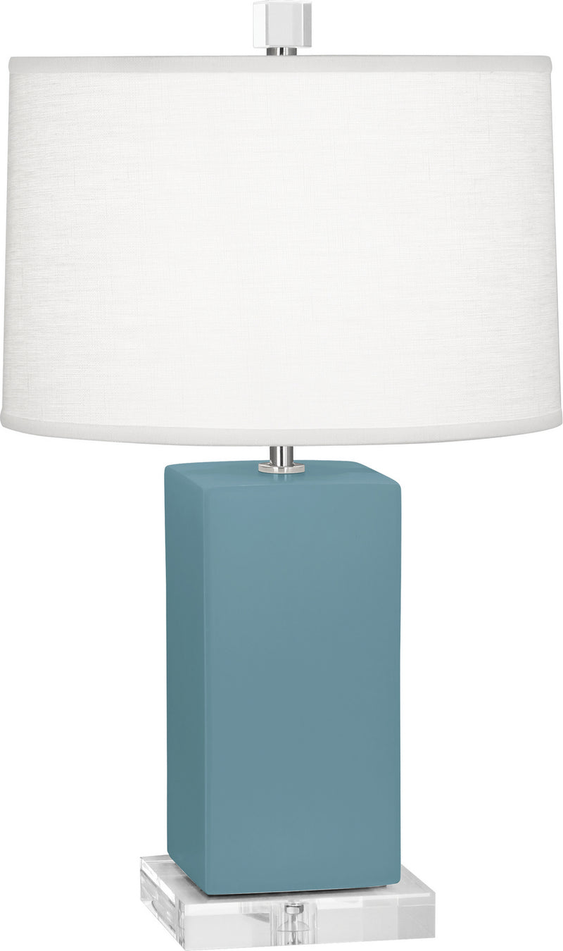 Robert Abbey MOB90 One Light Accent Lamp, Matte Steel Blue Glazed Ceramic