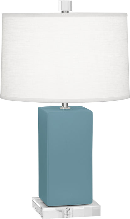 Robert Abbey MOB90 One Light Accent Lamp, Matte Steel Blue Glazed Ceramic