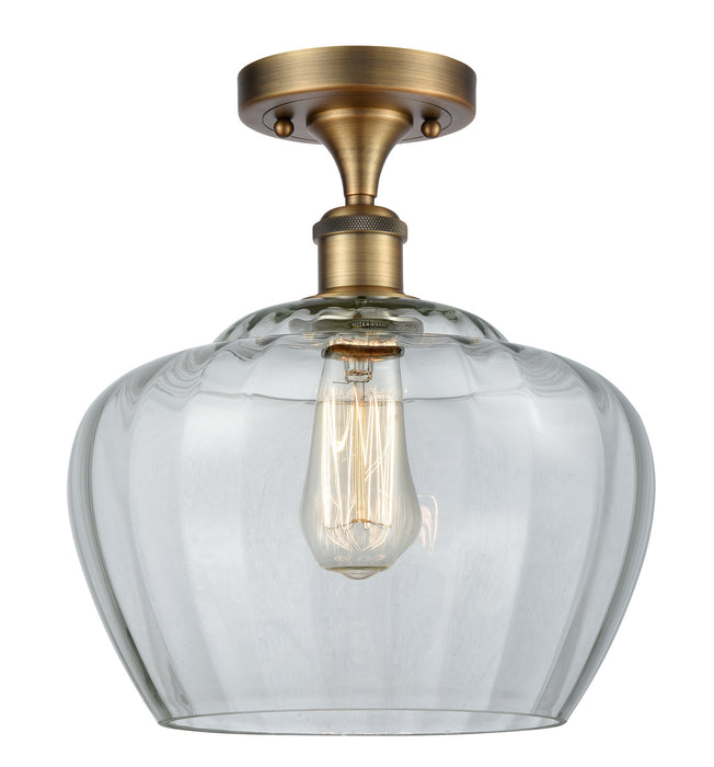 Innovations 516-1C-BB-G92-L One Light Semi-Flush Mount, Brushed Brass