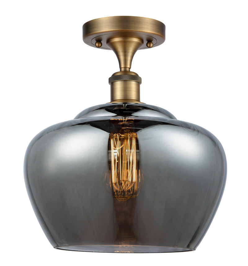 Innovations 516-1C-BB-G93-L One Light Semi-Flush Mount, Brushed Brass