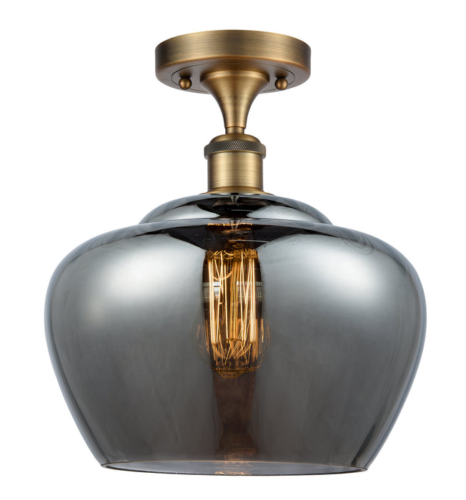 Innovations 516-1C-BB-G93-L One Light Semi-Flush Mount, Brushed Brass
