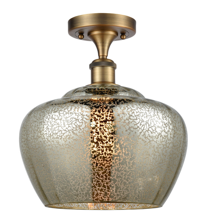 Innovations 516-1C-BB-G96-L One Light Semi-Flush Mount, Brushed Brass